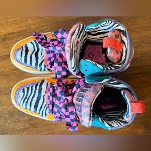 Puma Women’s High-Top Sneakers in Zebra Print with Pink, Teal & Orange Accents